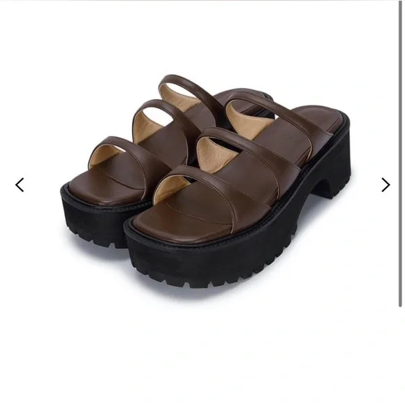 Marge Sherwood Brown Platform Sandals 36 - Picture 9 of 9